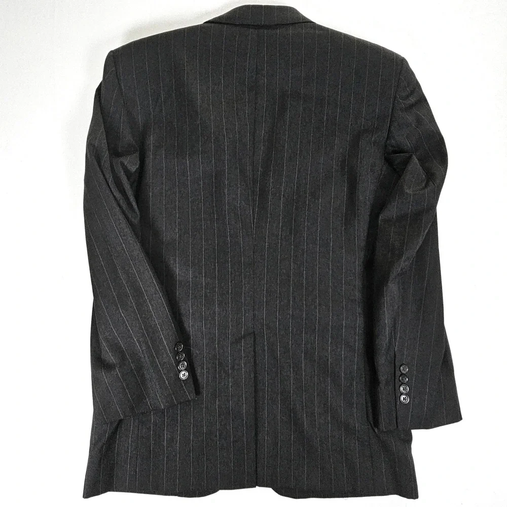 Jos A Bank Signature Collection Mens 39RG Charcoal Grey Pinstripe 100% Wool Suit